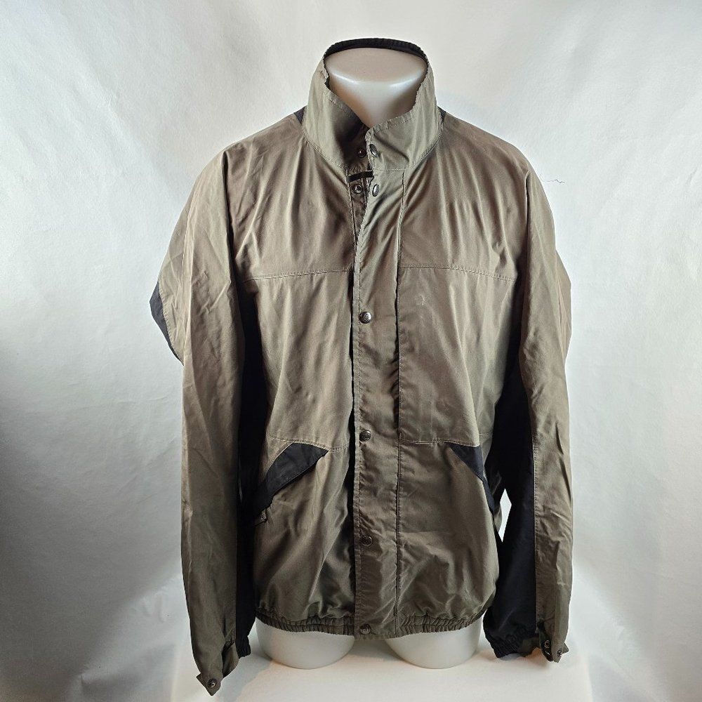 Footjoy FJ Dryjoys Jacket Mens Large Windbreaker Beige Golf Outdoor Full Zip